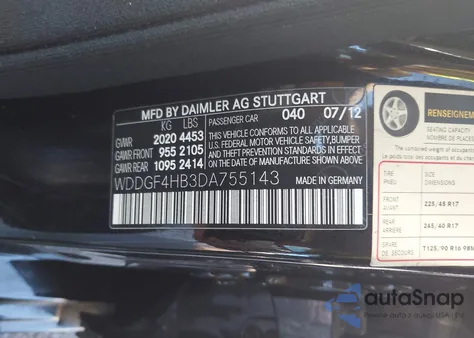 2013 Mercedes-Benz C 250 Sport from USA, damaged, VIN WDDGF4HB3DA755143